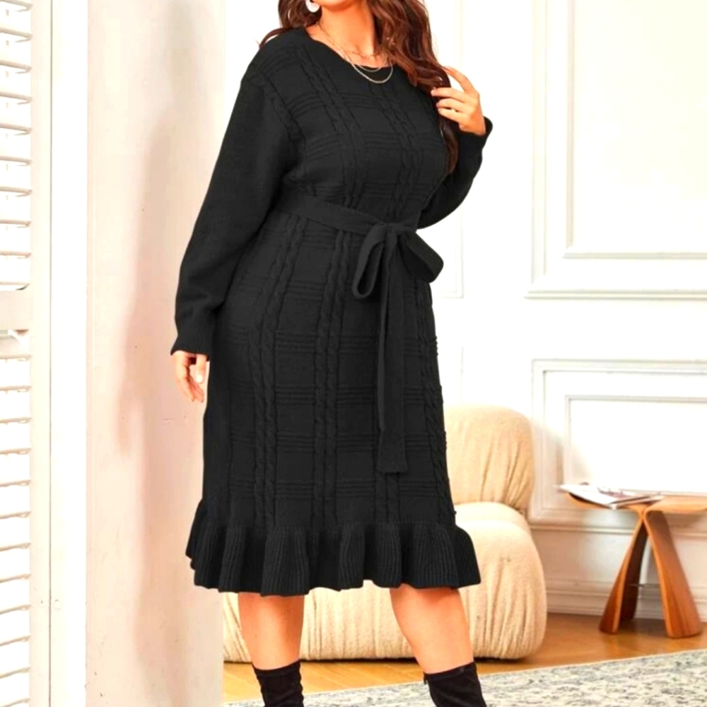 Ruffle Knit Dress